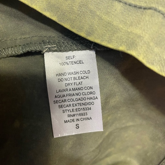 Easel shirt dress pockets army green small 100% tencel - Picture 4 of 4